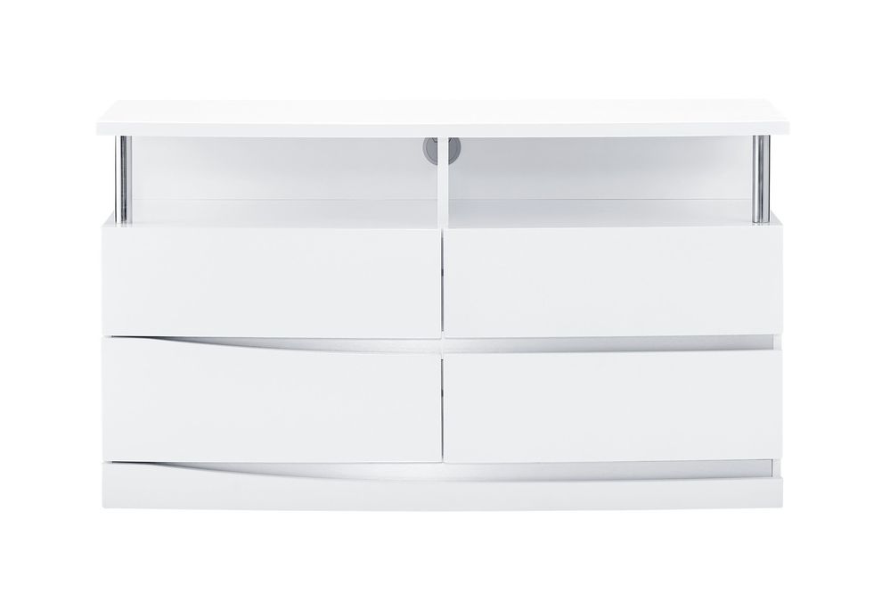High Gloss Finish White Media chest by Global