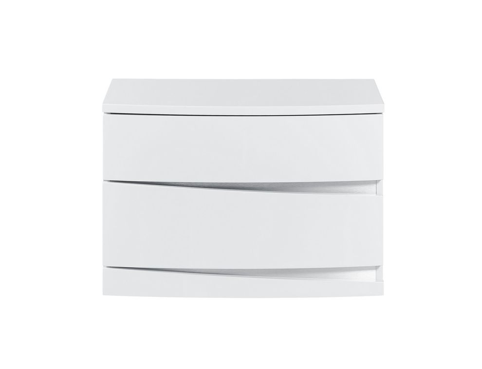High gloss nightstand in white finish by Global
