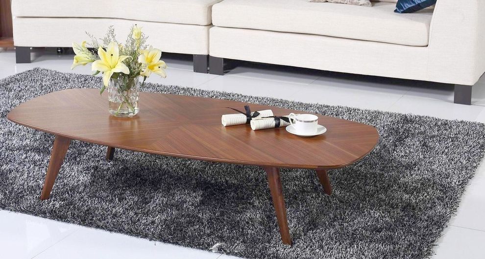 Mid-century style walnut coffee table by Beverly Hills