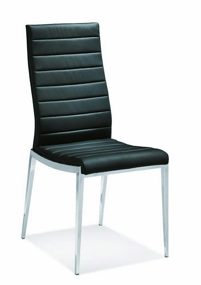 Black pu leather dining chair by Beverly Hills