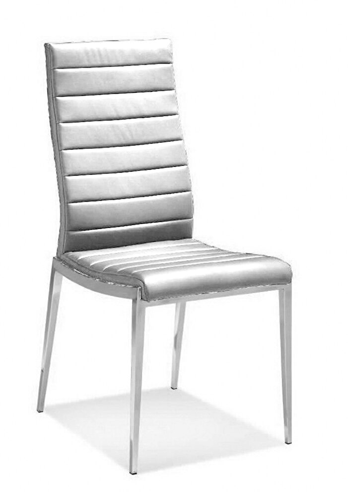 White pu leather dining chair by Beverly Hills