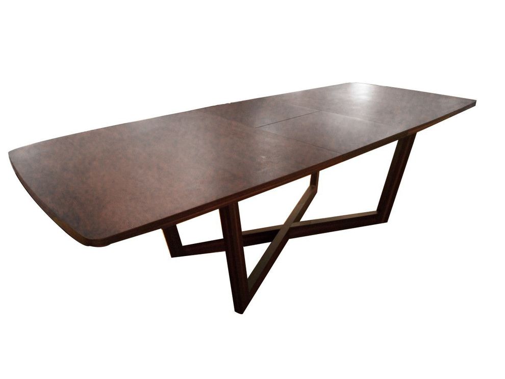 Contrasting wenge finish dining table w/ extension by Beverly Hills