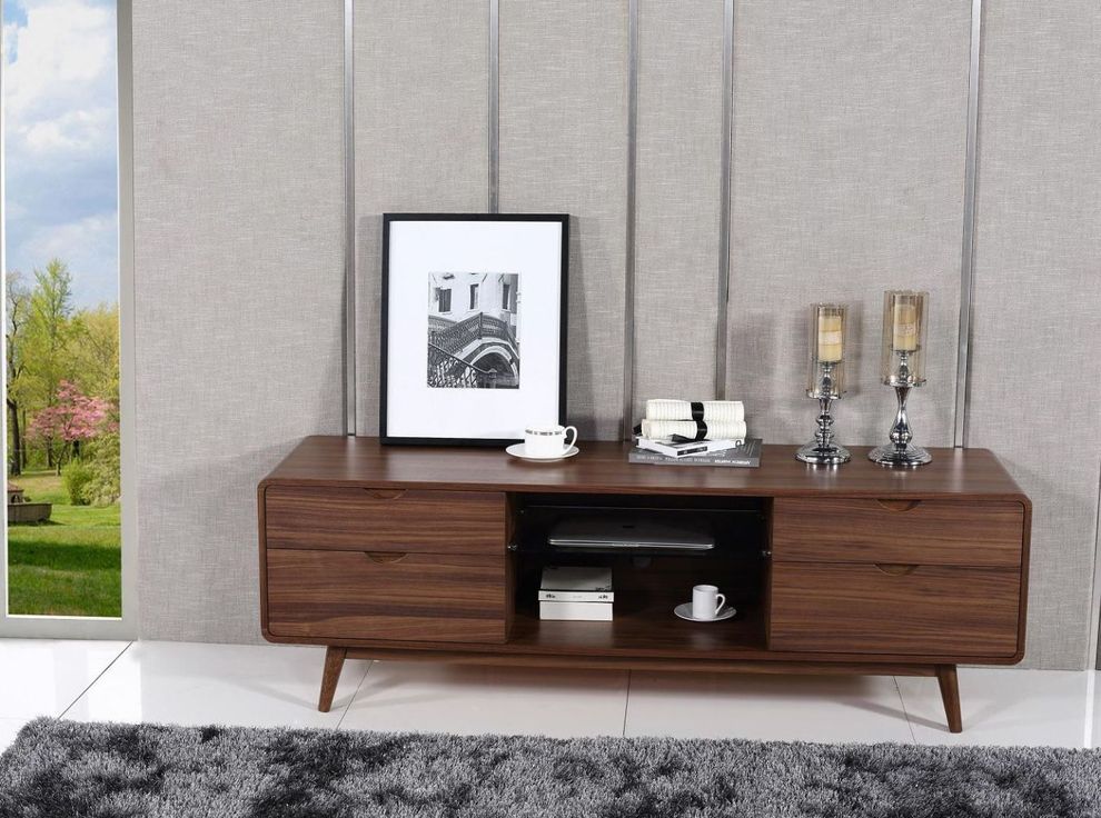 Mid-century style walnut TV Stand by Beverly Hills