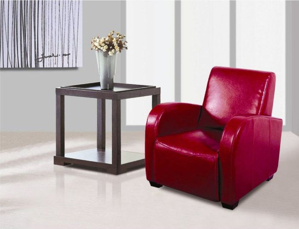 Full bycast leather chair in red by Beverly Hills