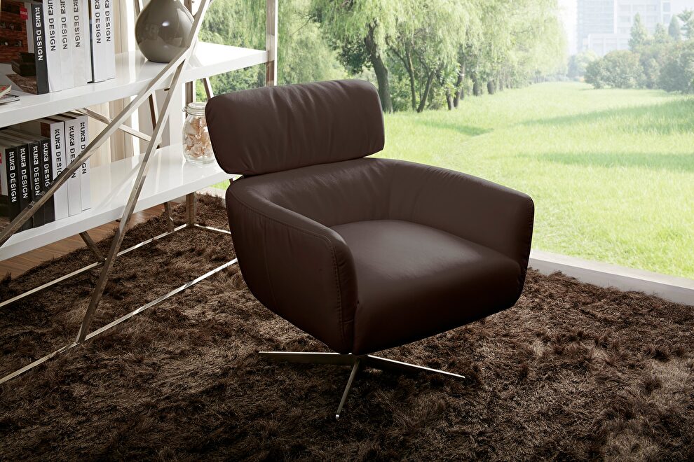 Purple leather accent chair by Beverly Hills