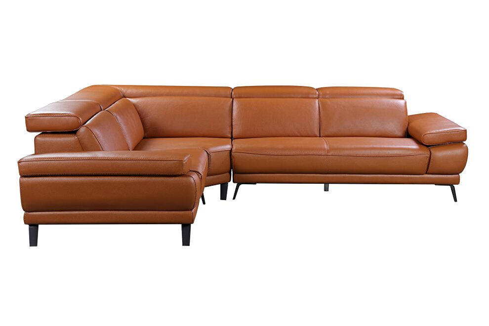 Full adobe leather sectional sofa by Beverly Hills