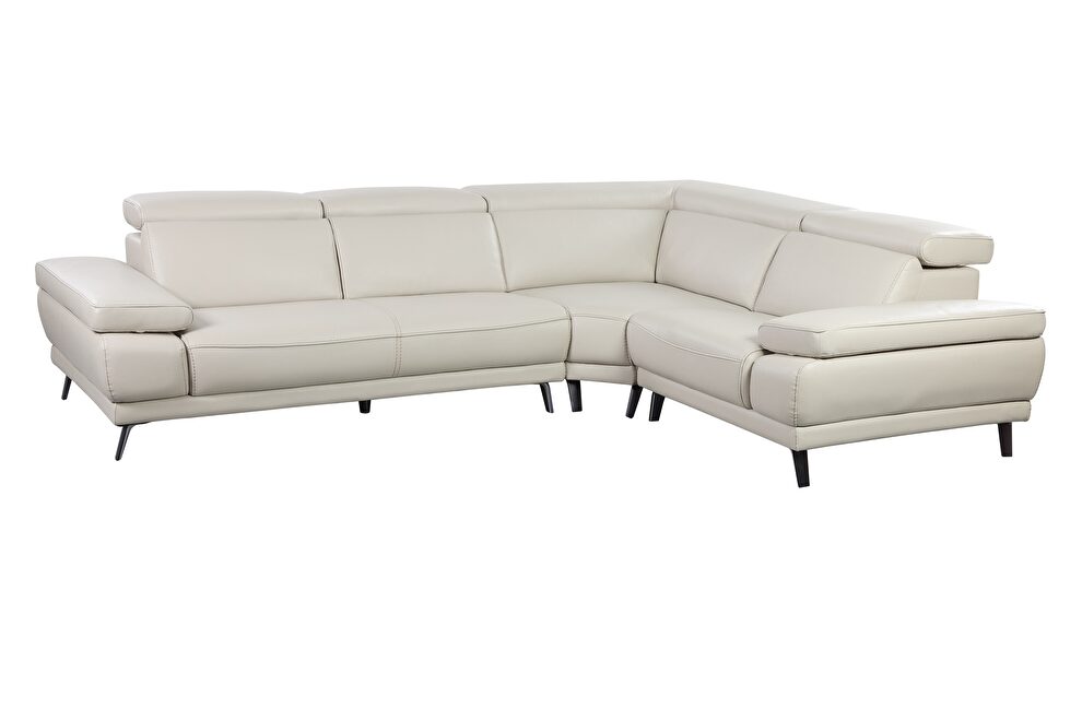 Gray leather corner sectional couch by Beverly Hills