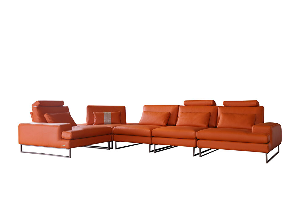 Franco orange 5pcs motion modular sectional sofa by Beverly Hills