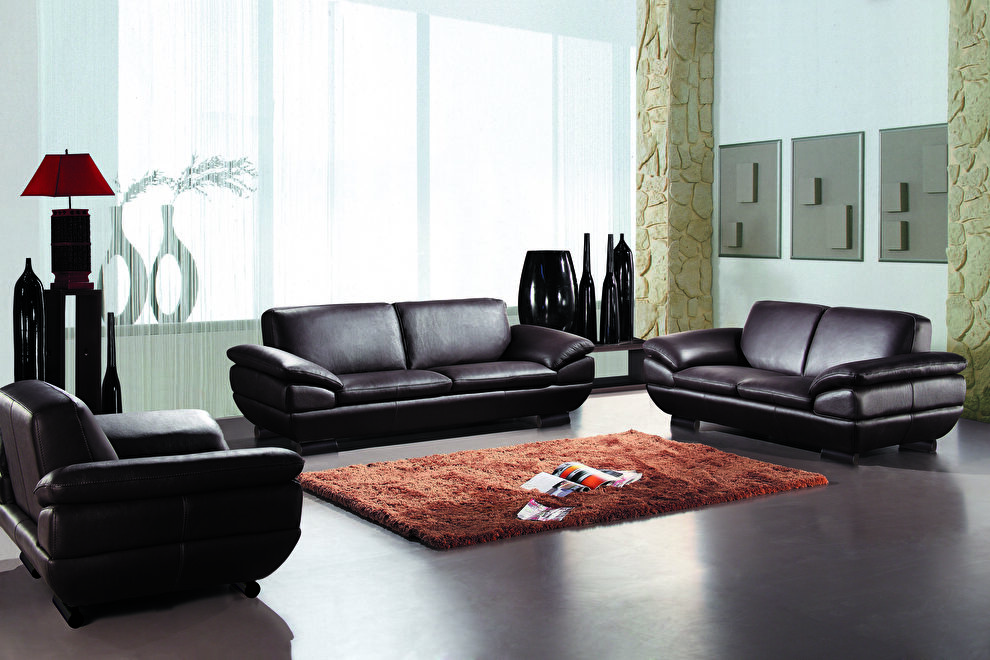 Sorrento brown top grain leather sofa by Beverly Hills