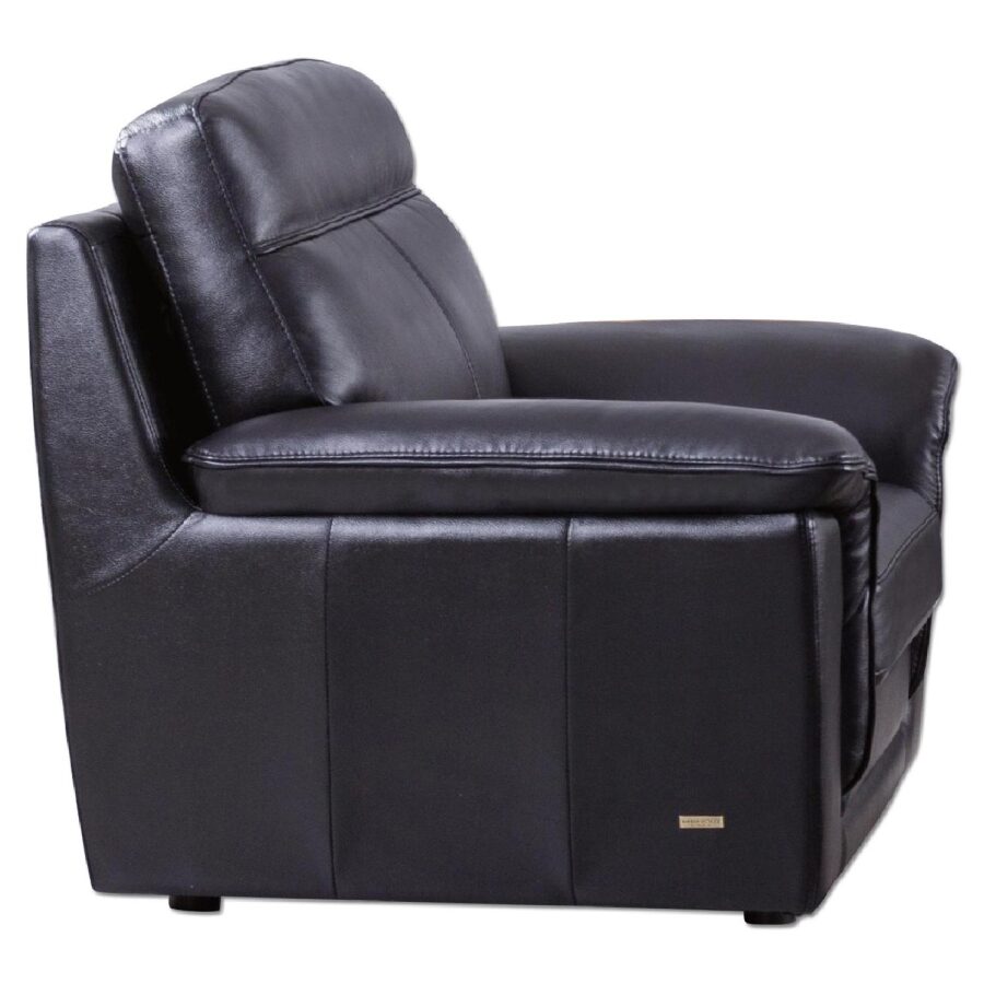 Contemporary casual style chair in black leather by Beverly Hills