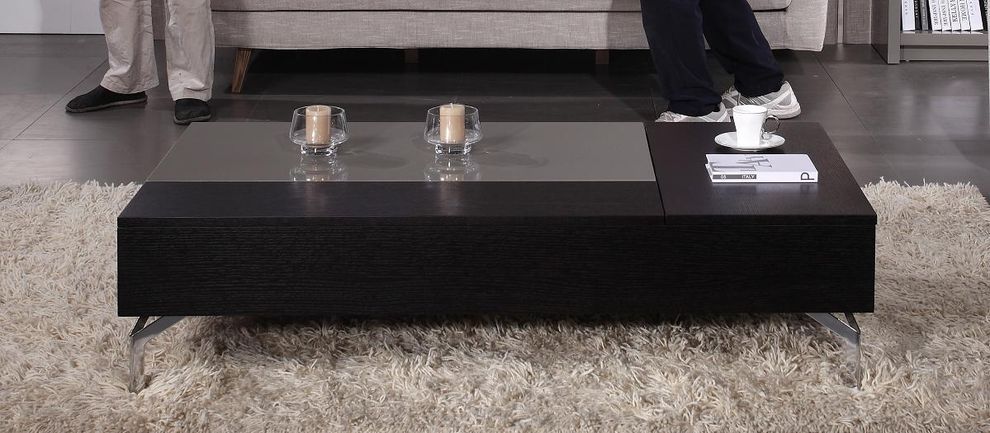 Motion storage coffee table in high-gloss by Beverly Hills