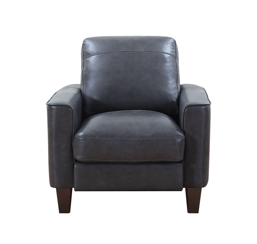 Heritage gray leather / split casual style chair by Beverly Hills