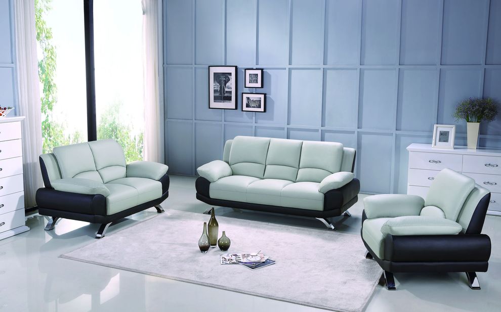 Gray/black modern leather sofa by Beverly Hills