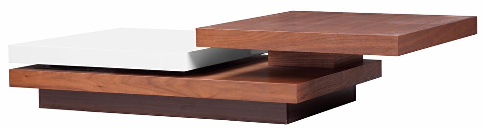 Motion tiered walnut / high-gloss coffee table by Beverly Hills