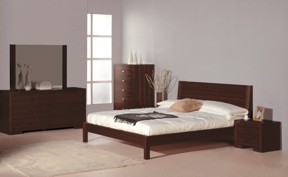 Urban style wenge wood European designer bed by Beverly Hills