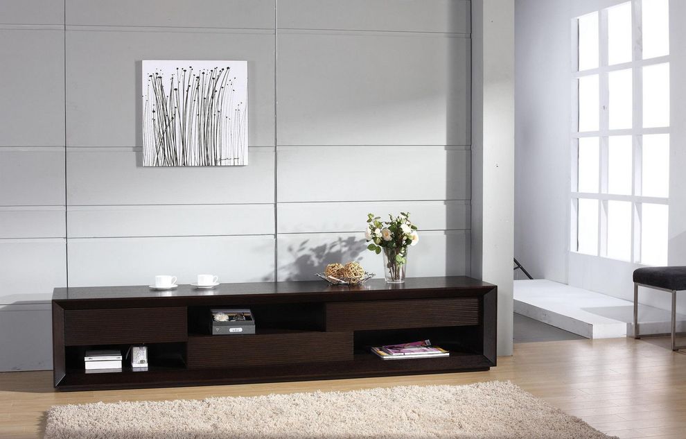 Modern extra-long wenge tv stand by Beverly Hills