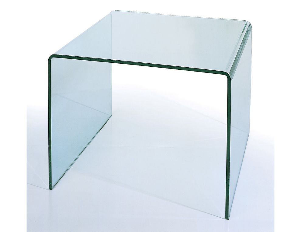 All-glass modern end table by Beverly Hills