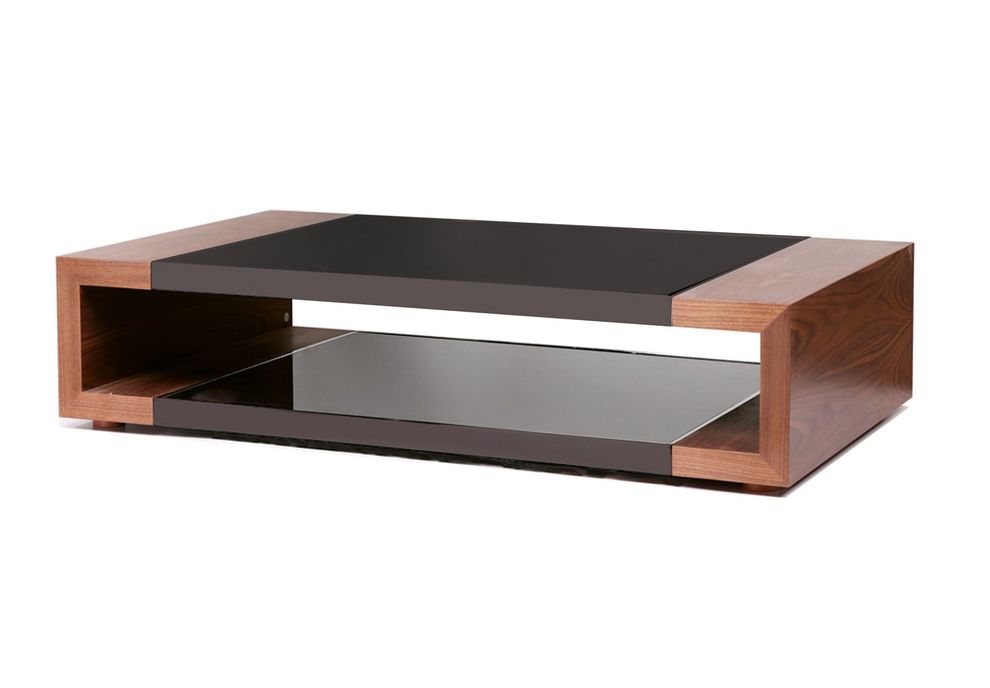 Modern low-profile two-toned coffee table by Beverly Hills