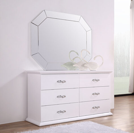 White lacquer dresser by Beverly Hills