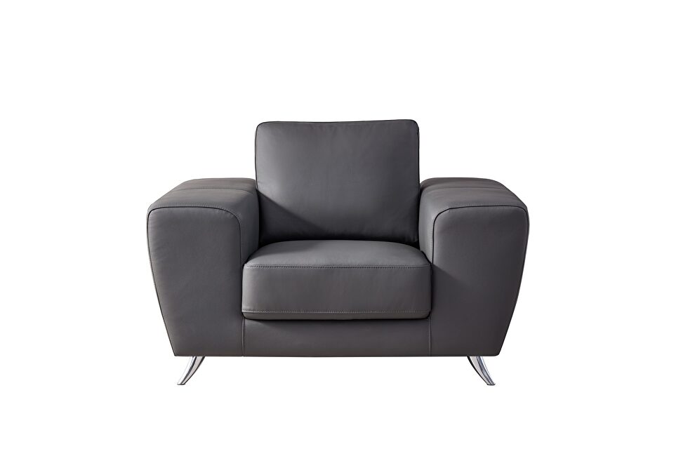 Gray ultra-contemporary chair w/ metal legs by Beverly Hills