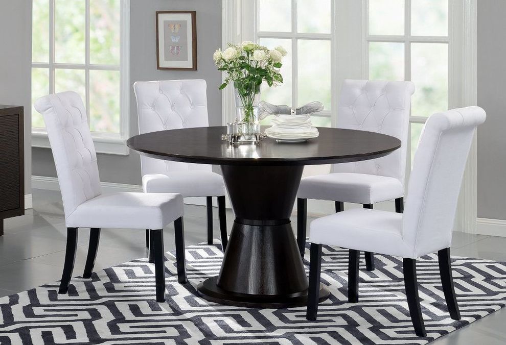 Round modern dining table in wenge black by Beverly Hills
