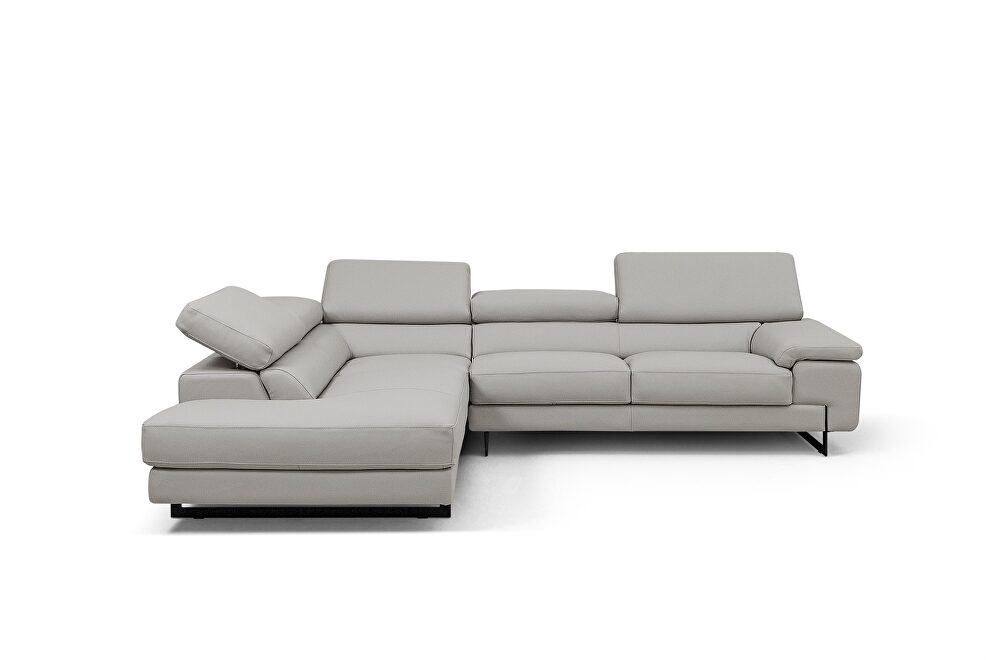 Stylish Italian leather sectional w/ recliner by Beverly Hills