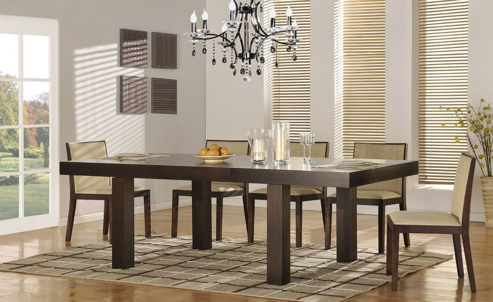 Extension dining table in wenge solid wood by Beverly Hills