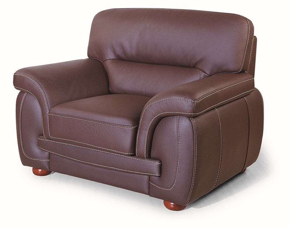 Brown casual style leather chair by Beverly Hills