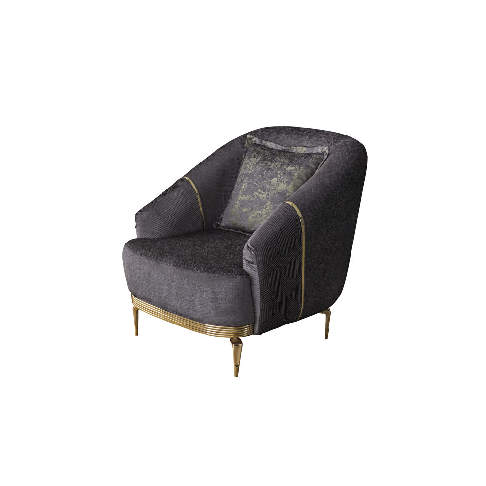 Sleek contemporary velvet gray chair by Casamode