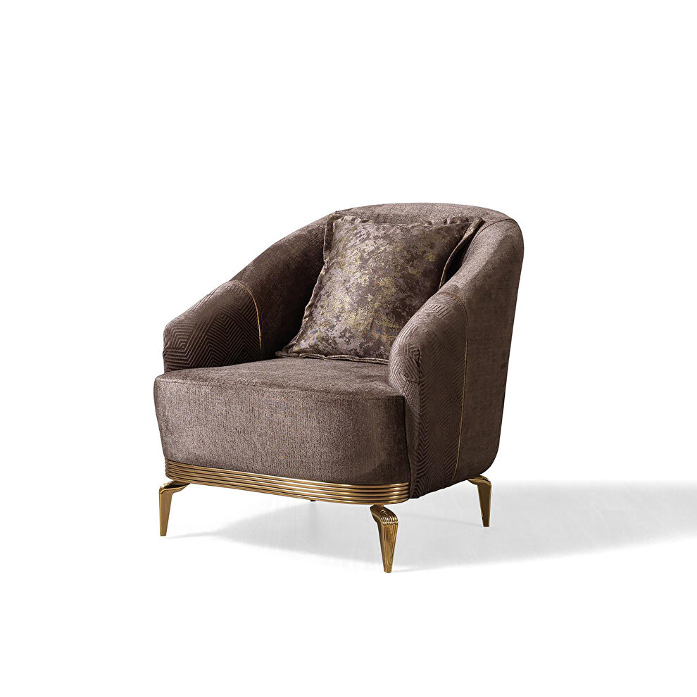 Sleek contemporary velvet brown chair by Casamode