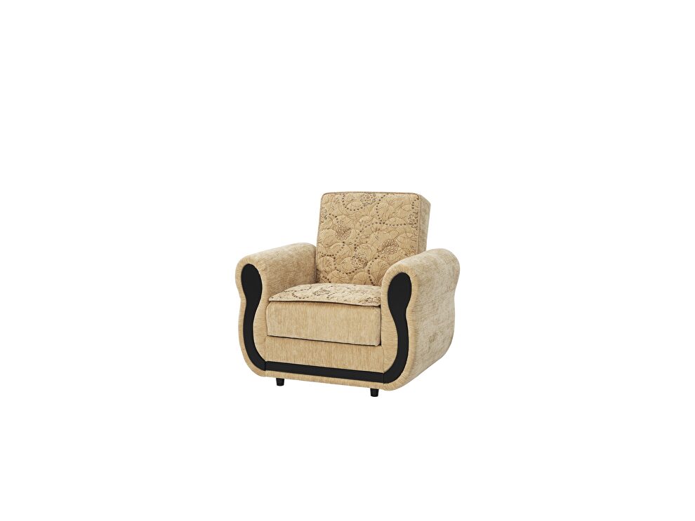 Classic style casual chair in beige chenille fabric by Casamode