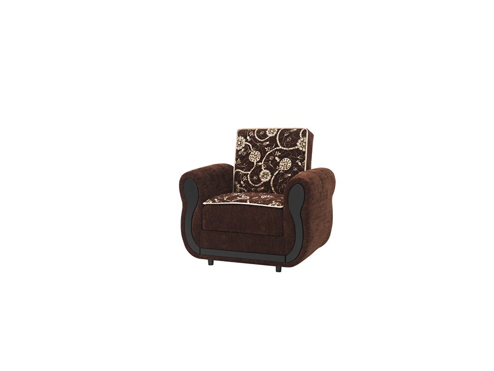 Classic style casual chair in brown chenille fabric by Casamode