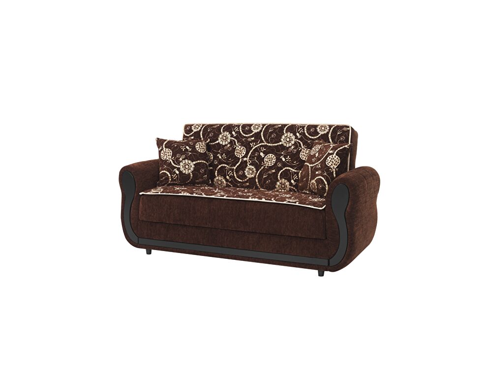 Classic style casual loveseat in brown chenille fabric by Casamode