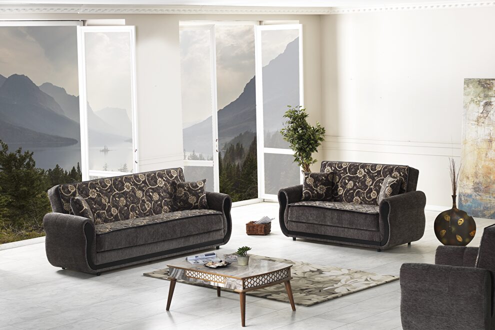 Classic style casual sofa in gray chenille fabric by Casamode