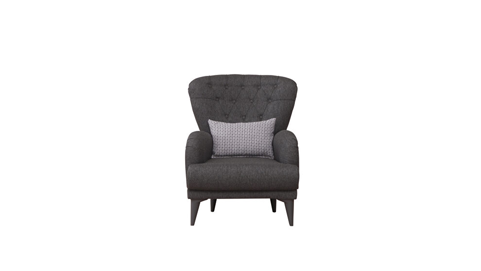 Stylish casual style gray chenille fabric chair by Casamode