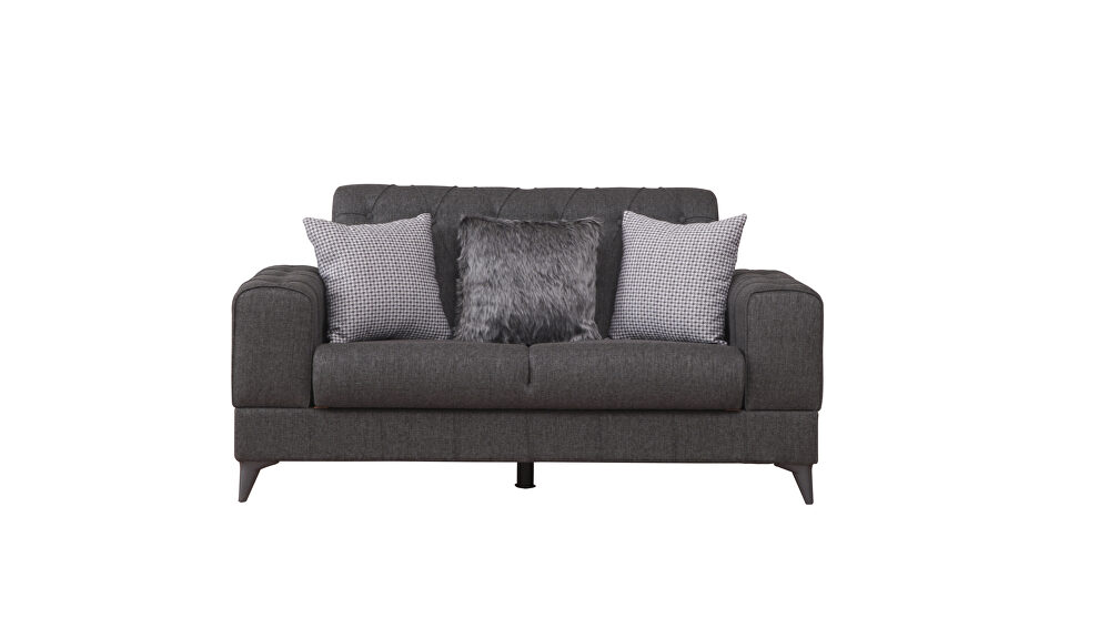 Stylish casual style gray chenille fabric loveseat by Casamode