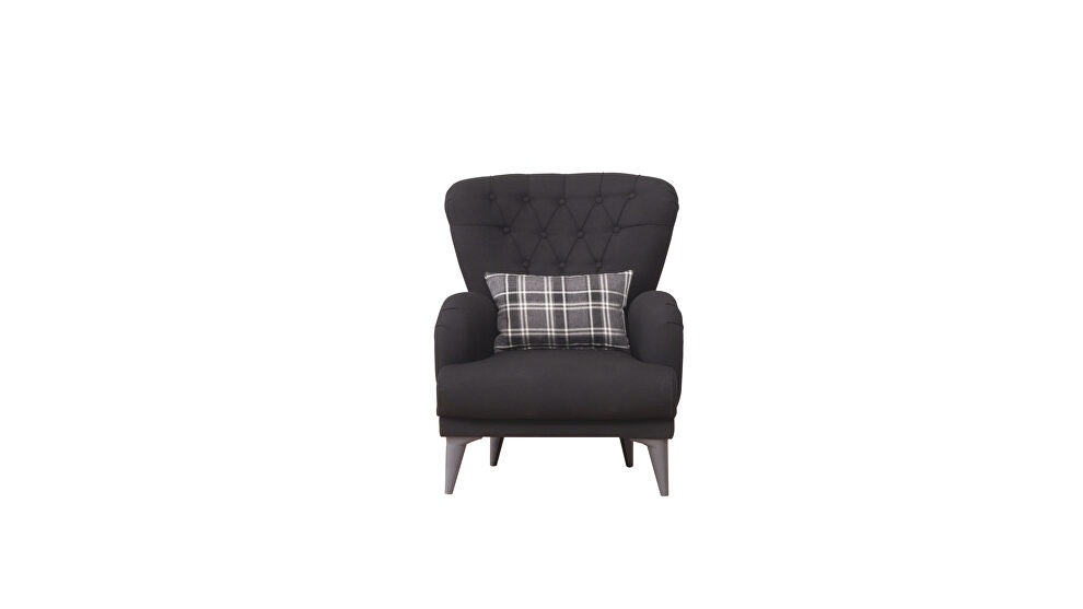 Stylish casual style black chenille fabric chair by Casamode