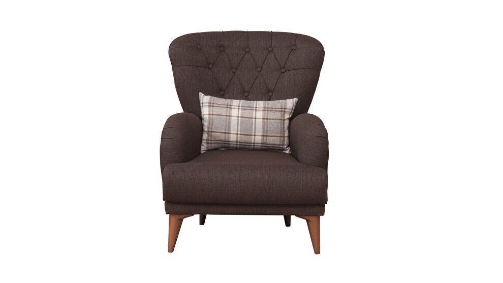 Stylish casual style brown chenille fabric chair by Casamode