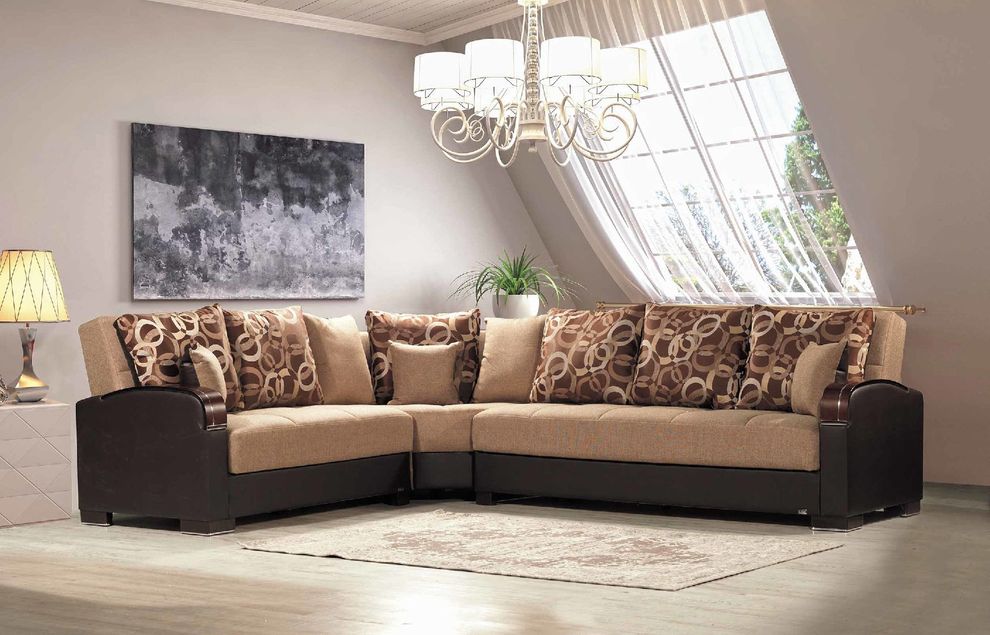 Megamax Brown Sectional Sofa megamax Casamode Furniture Sectional Sofas