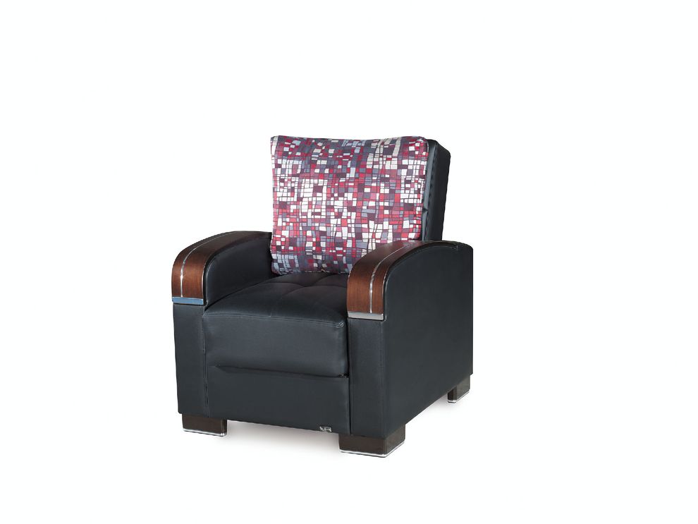 Black pu leather modern chair w/ storage by Casamode