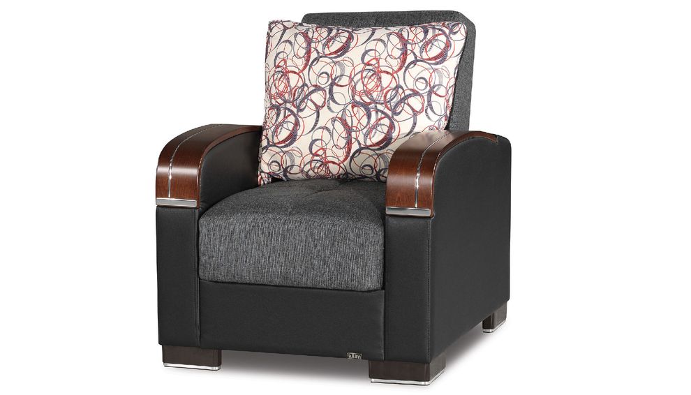 Polyester fabric modern chair w/ storage by Casamode
