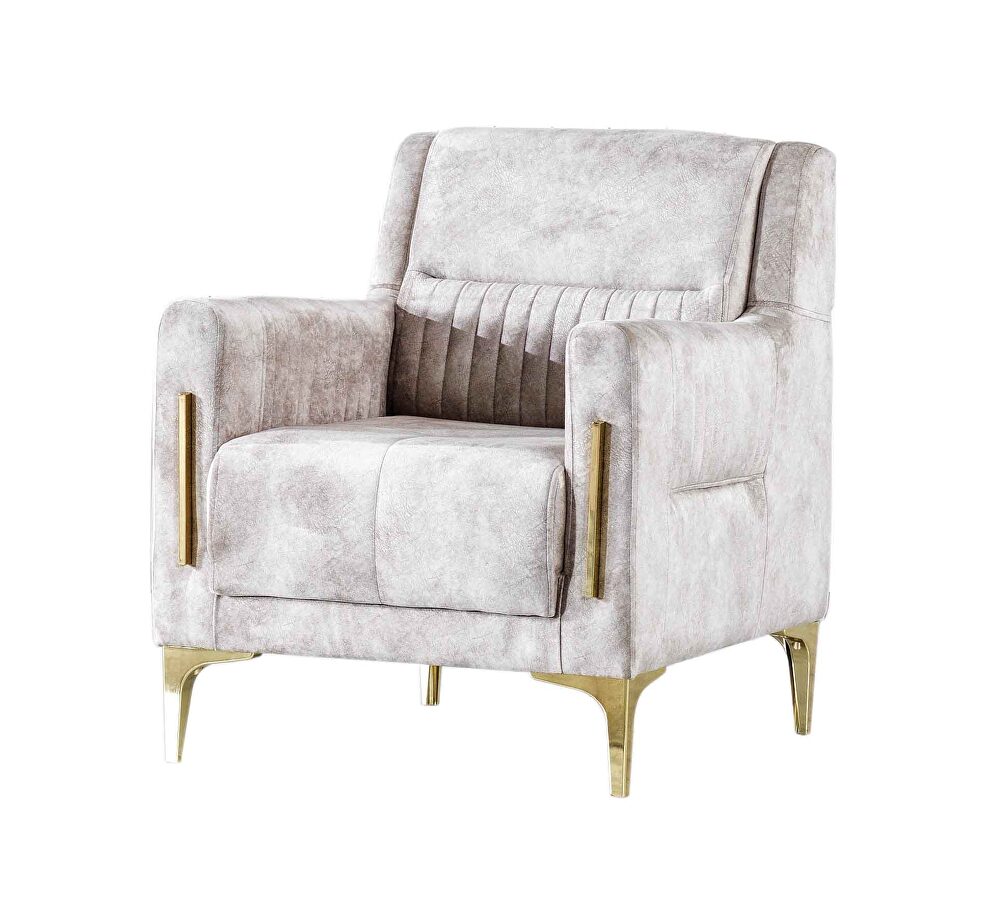 Beige velvet fabric sofa chair in modern style by Casamode