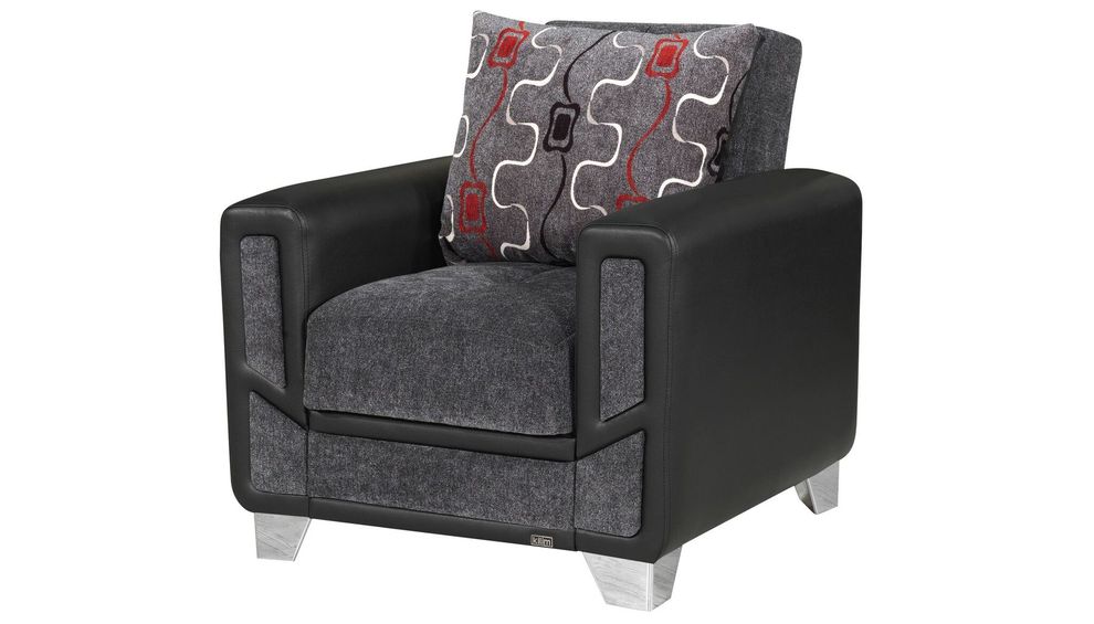 Chenille gray fabric modern chair by Casamode