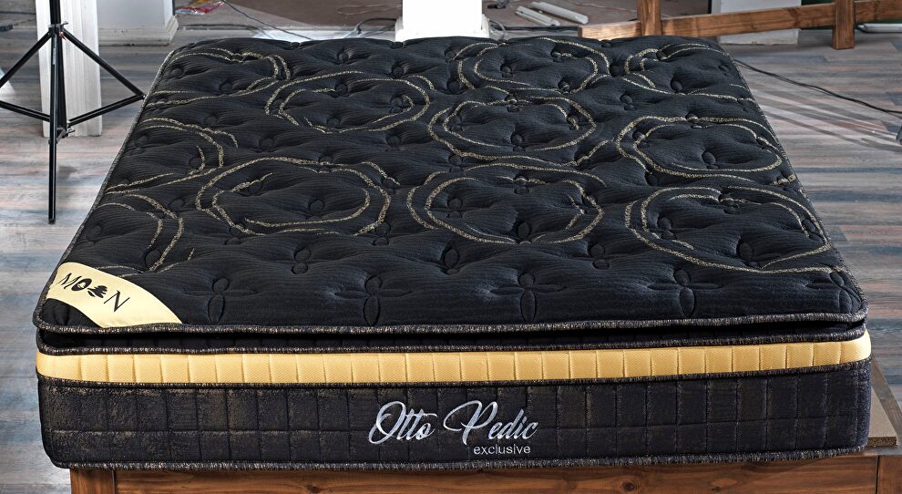 Contemporary black w/ yellow details queen size mattress by Casamode