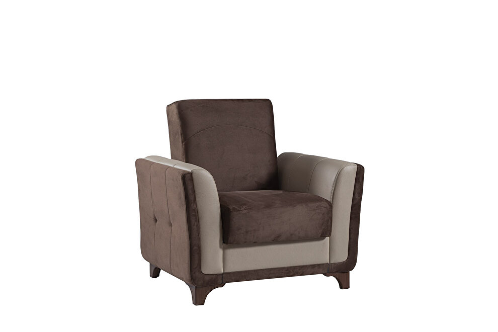 Brown velvet casual style sleeper chair by Casamode