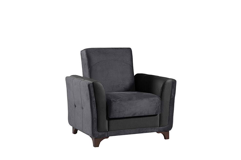 Gray velvet casual style sleeper chair by Casamode