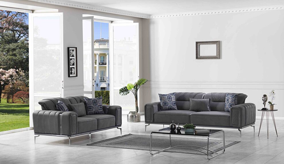 Exclusive concept stylish gray microfiber modern sofa by Casamode
