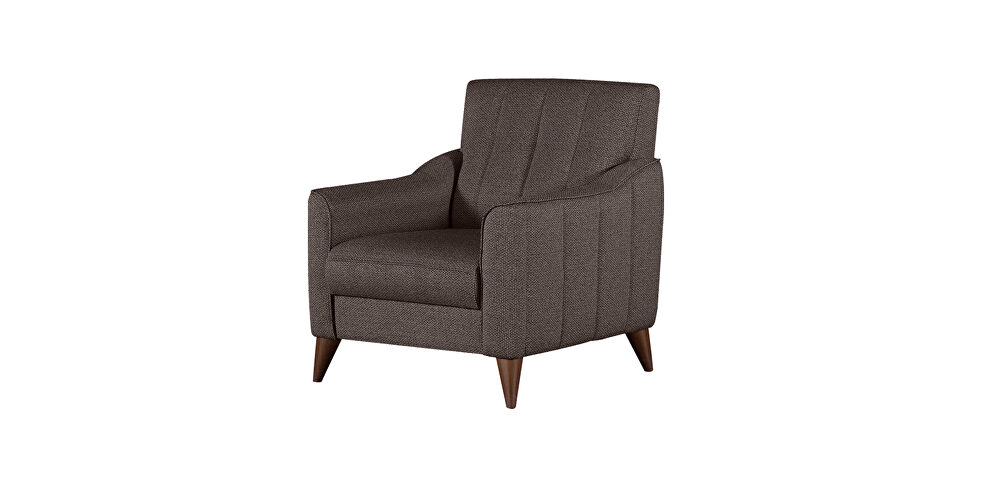 Brown chenille casual style channel tufted chair by Casamode
