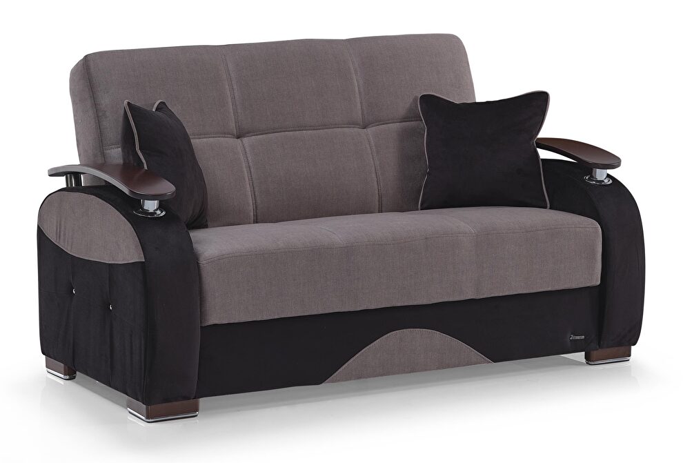 Gray / black stylish casual style loveseat by Casamode