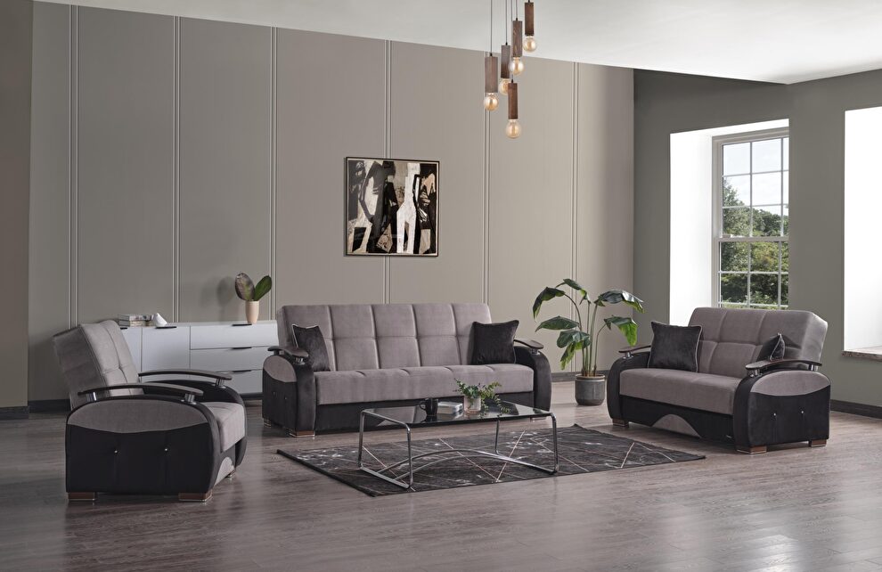 Gray / black stylish casual style sofa by Casamode